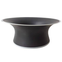 Porcelain Bowl in Hand-Thrown Form and Black Glaze by Geert Lap(1951)