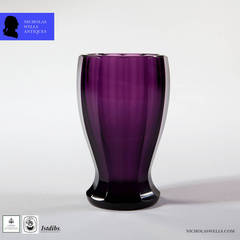 A late 19th century Bohemian Glass Purple Faceted Goblet