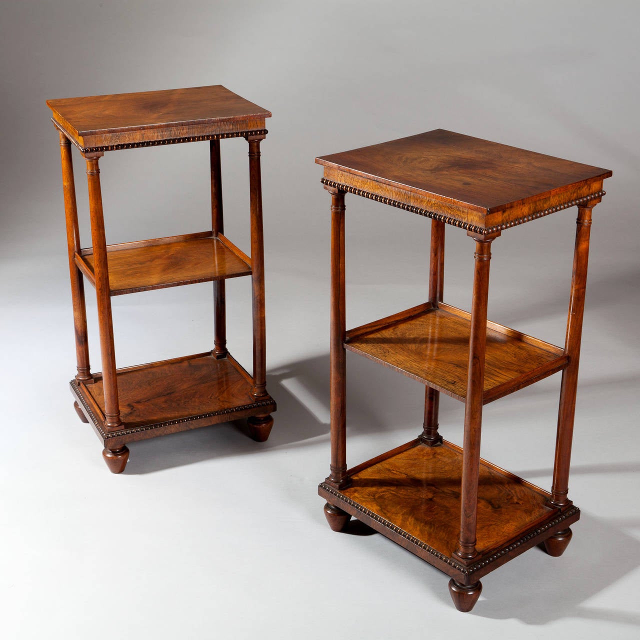 Rosewood Pair of William IV Etageres End Tables