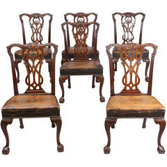 Set of Six 19th Century Mahogany Dining or Side Chairs