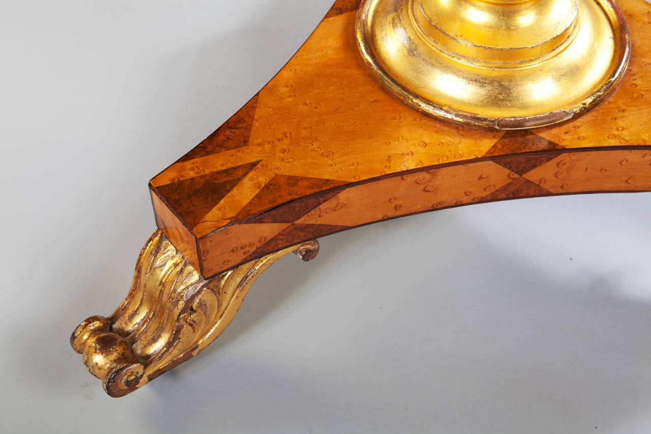 British 19th Century Marquetry, Tilt-Top Occasional Table