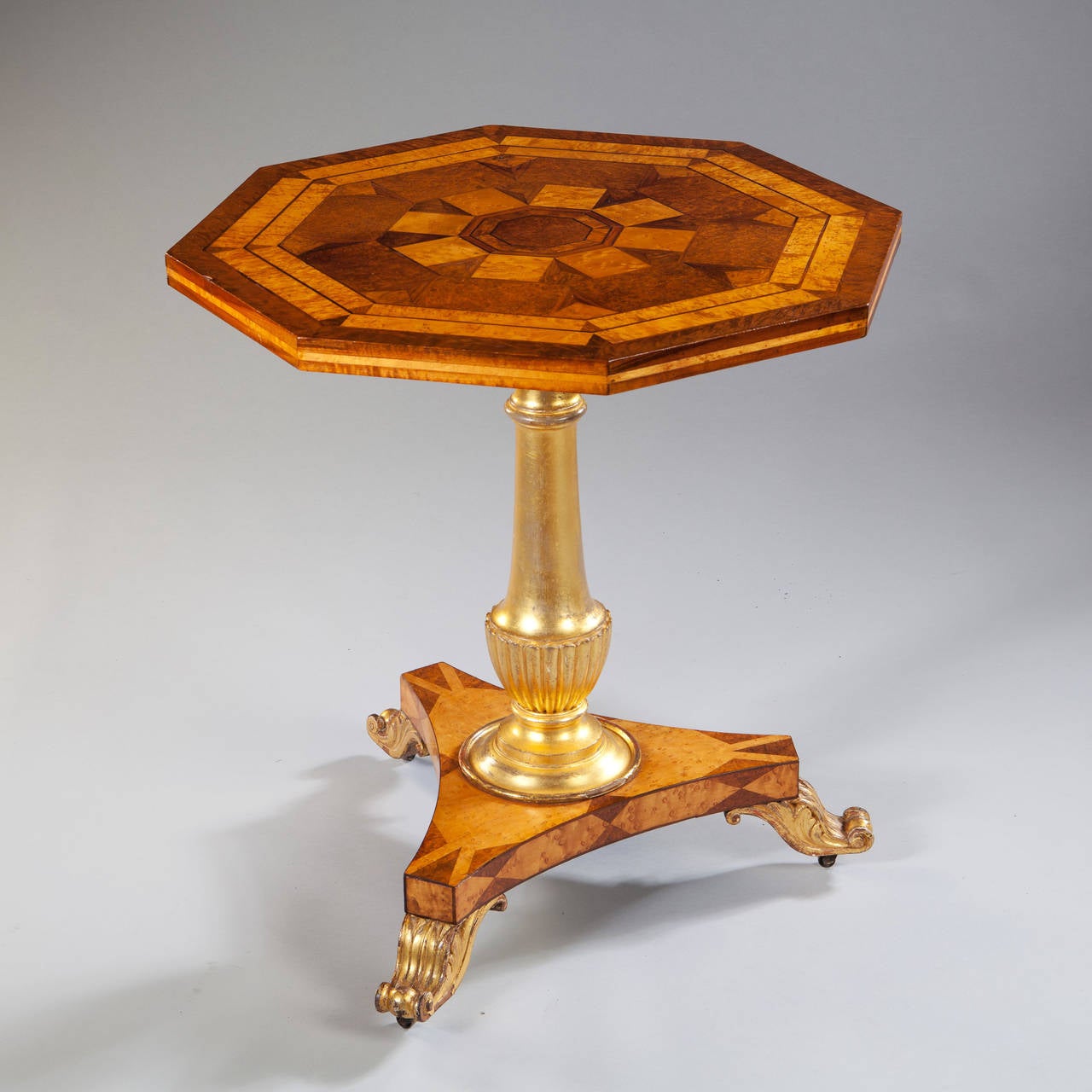 Neoclassical Revival 19th Century Marquetry, Tilt-Top Occasional Table