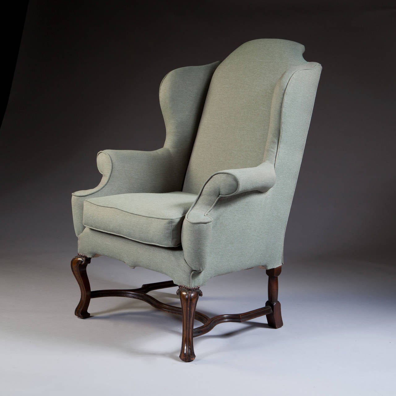 British George I Style Large-Scale Wing Chair