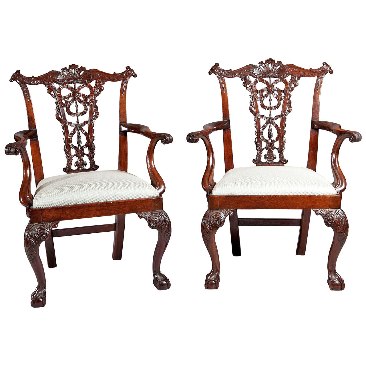 Fine Pair of Chippendale Mahogany Dining Chairs