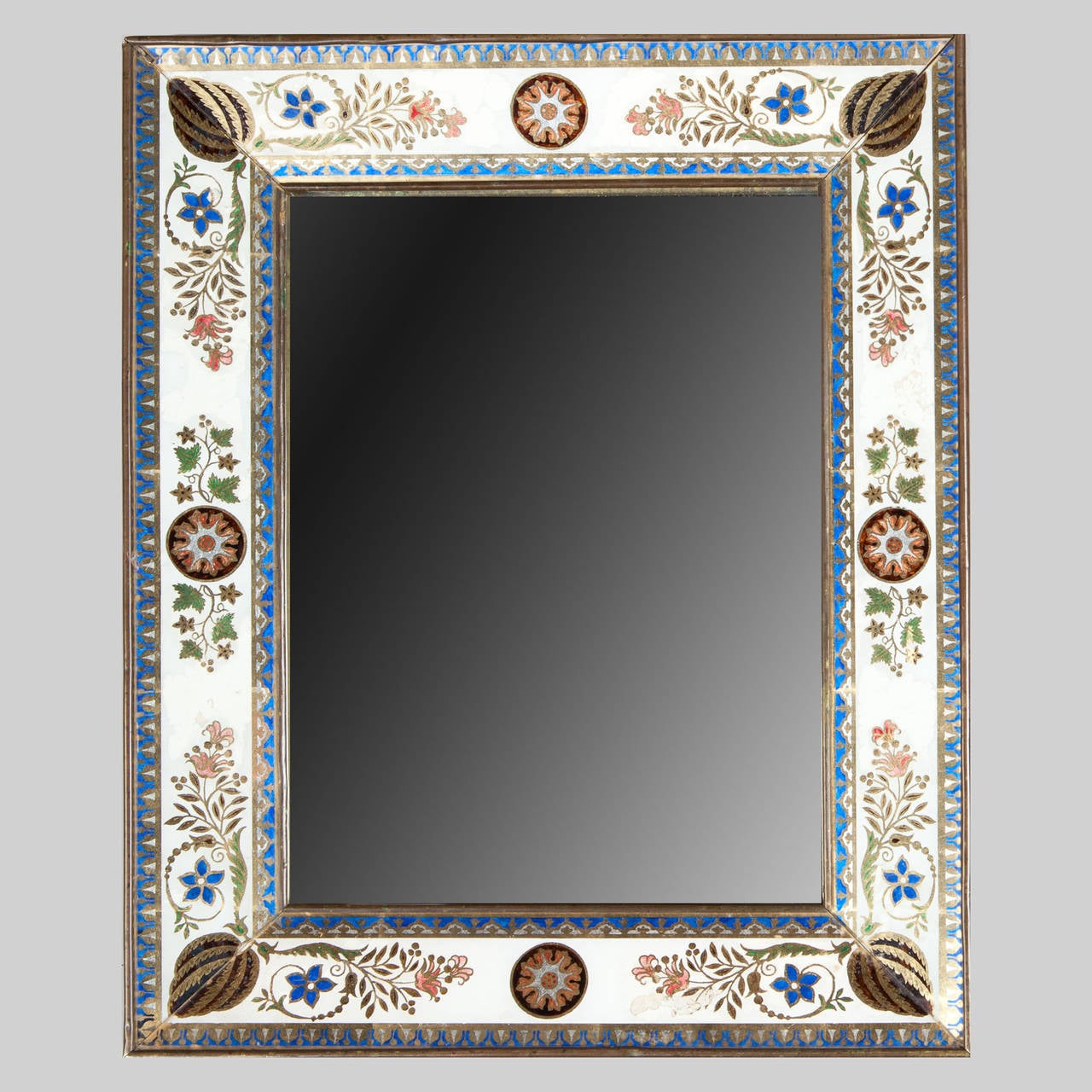19th Century Fine Pair of French Charles X Verre Eglomise Mirrors