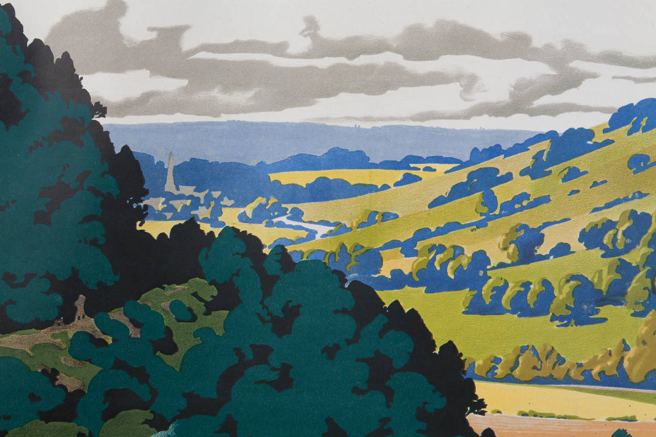 British Rare Post-War Railway Promotional Poster for Travel to the Wye Valley
