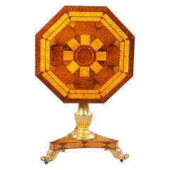 Antique 19th Century Marquetry, Tilt-Top Occasional Table