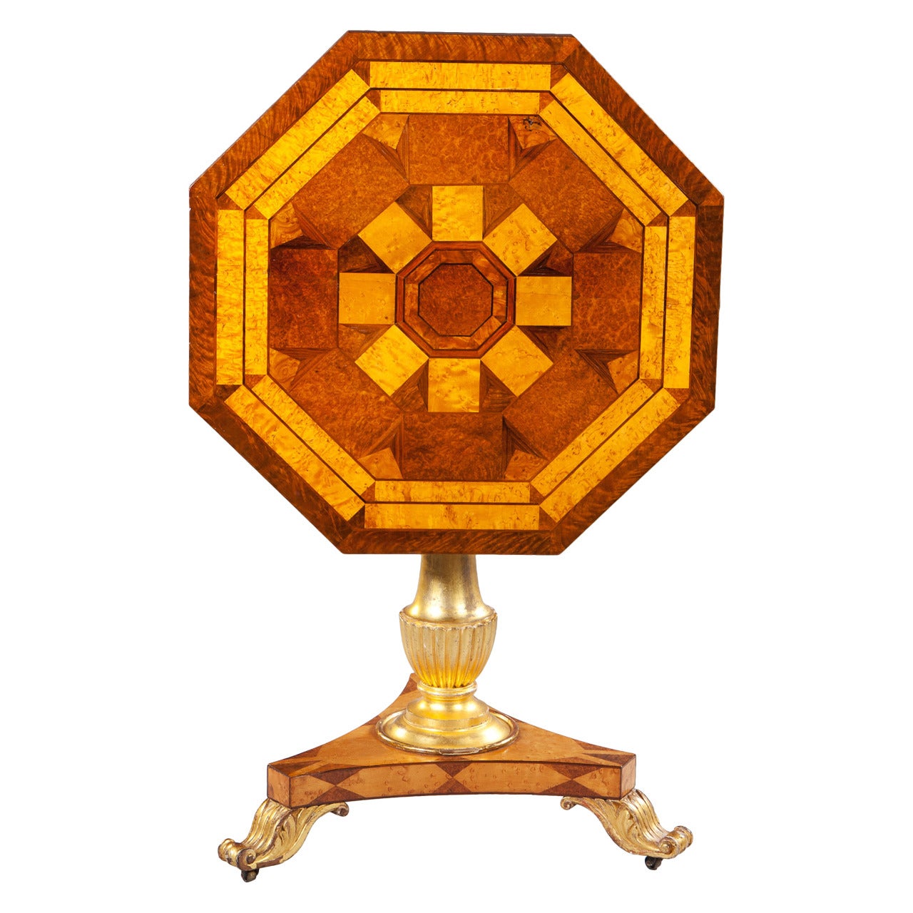 19th Century Marquetry, Tilt-Top Occasional Table