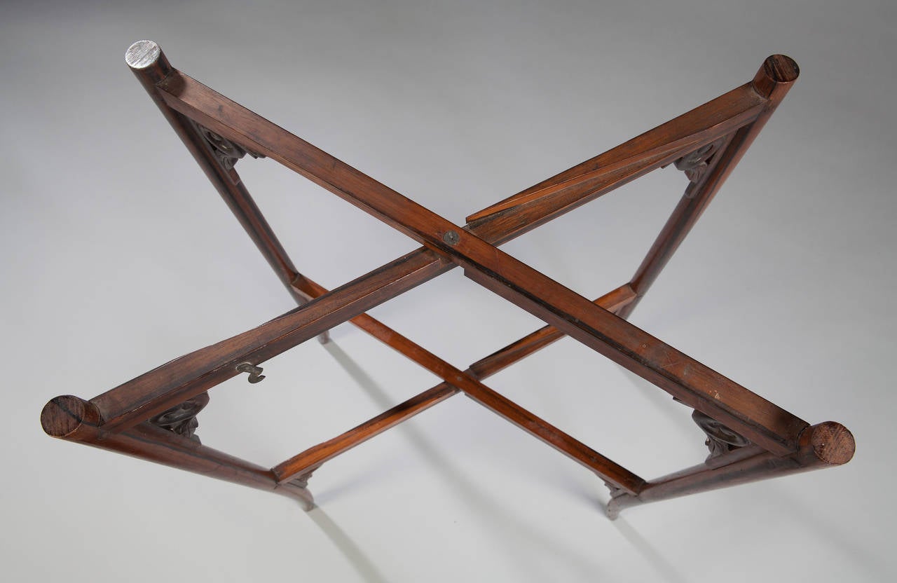 Anglo-Indian Calamander Wood Folding Campaign Table