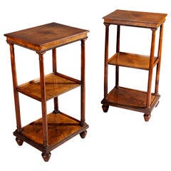 Pair of William IV Etageres End Tables
