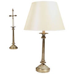 An Impressive Pair of Bronze Column Lamps An Impressive Pair of Bronze Column Lamps
