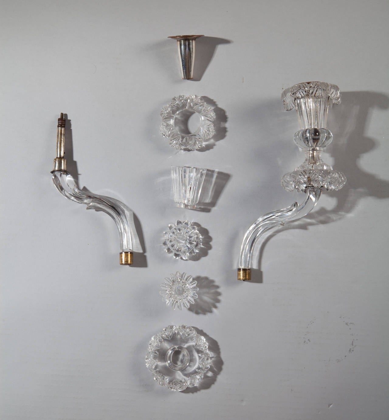 Rare Pair of Regency Cut Glass Two-Light Candelabra In Excellent Condition In London, by appointment only