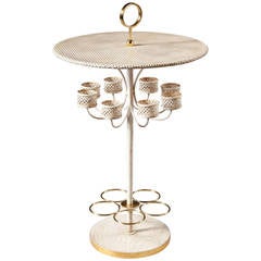 Unusual Mid-Century White "Craquelle" Decorated Wine Table 5