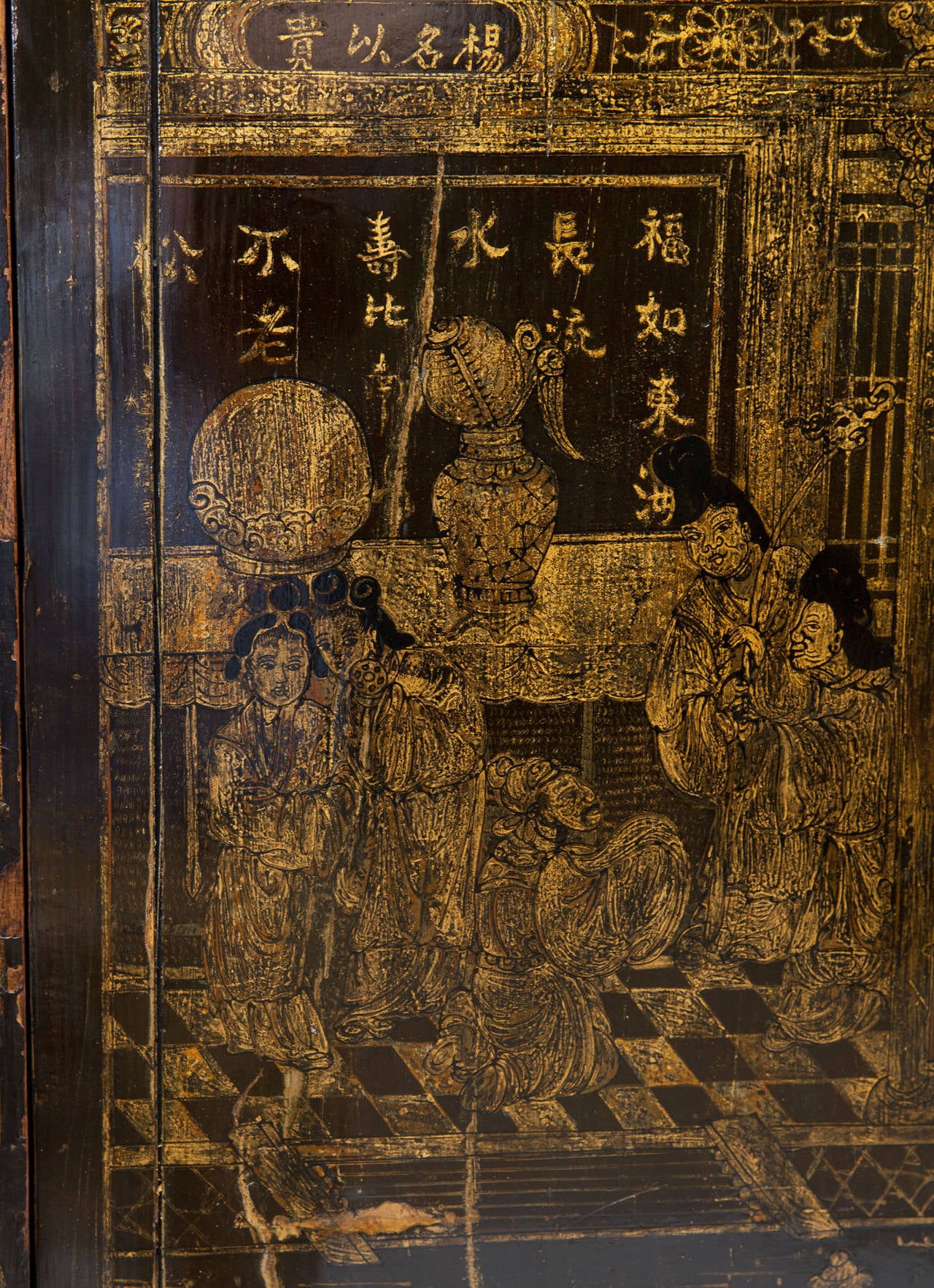 Pair of Large-Scale Late 19th Century Chinese Lacquer Cabinets In Excellent Condition In London, by appointment only