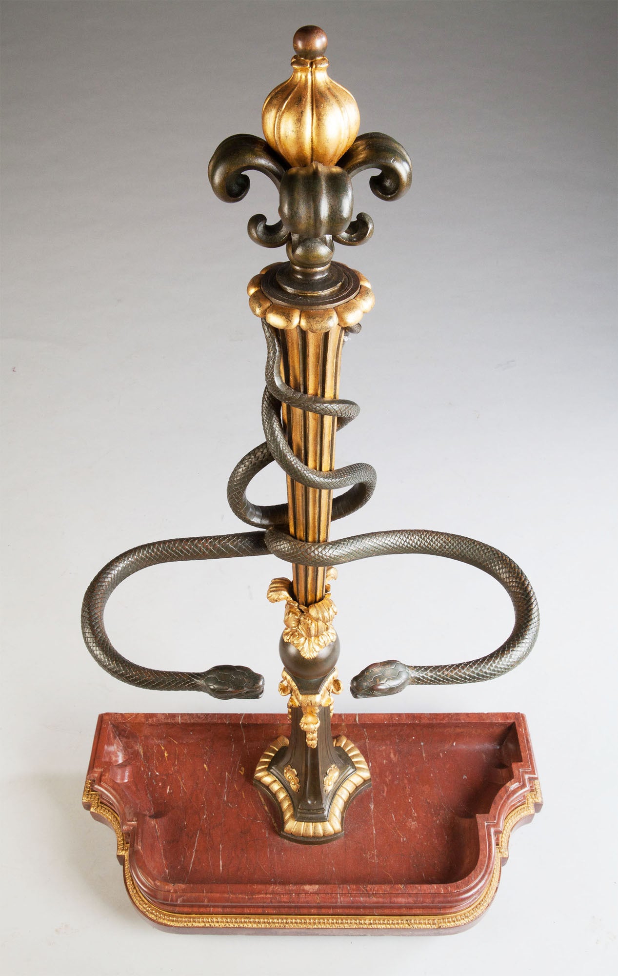 Bronze and Marble Hall Stand or Umbrella Stand 1