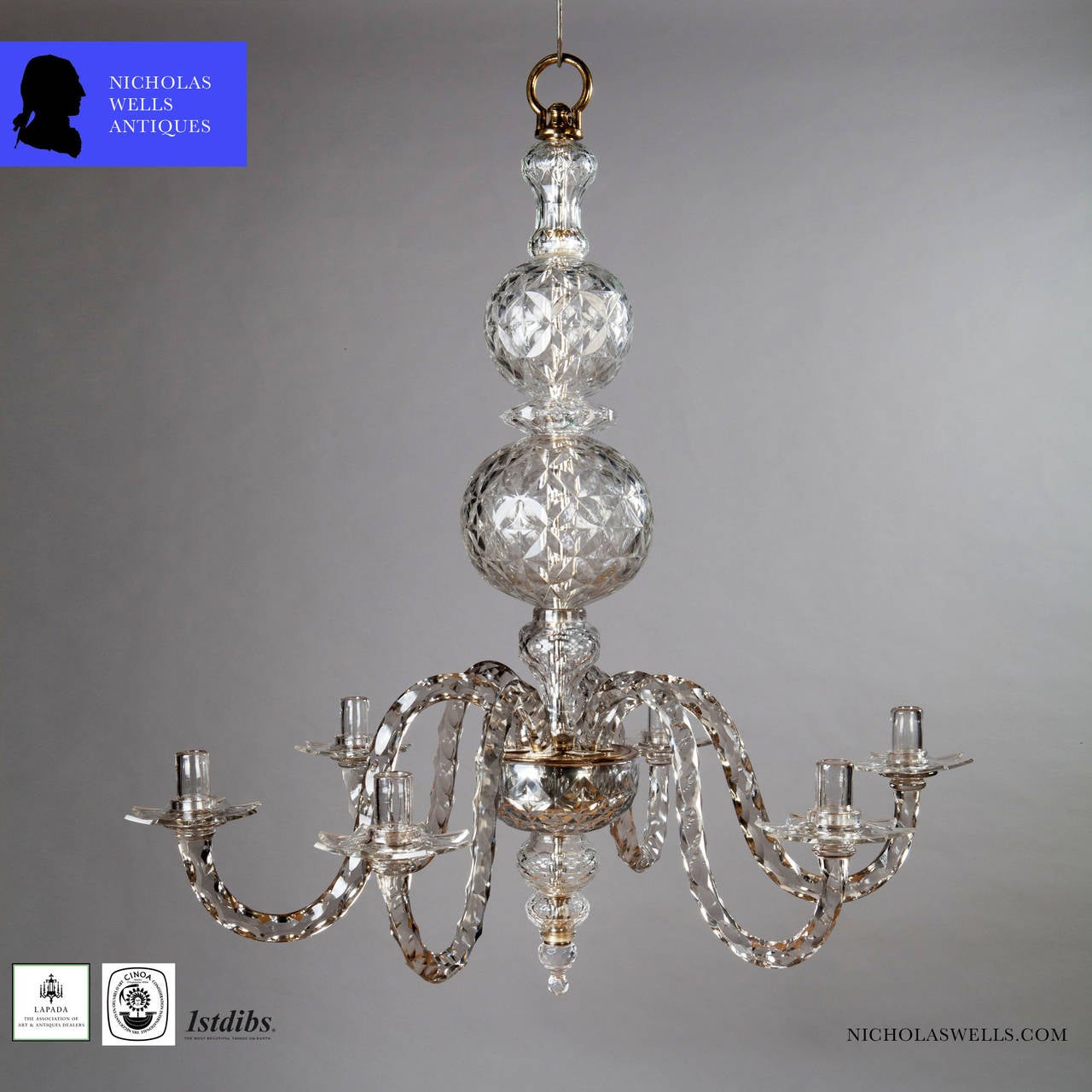 Cut Glass Cut-Glass Chandelier in the Manner of Maydwell & Windle