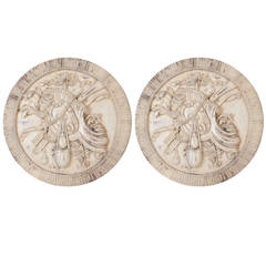 Pair of Late 19th Century Circular Martial Trophy Roundels