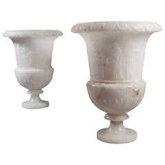 Pair of Alabaster Vases Now as Lamps