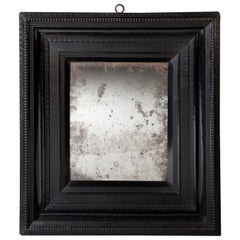 Antique Late 17th Century Ebony Ripple Moulded Mirror