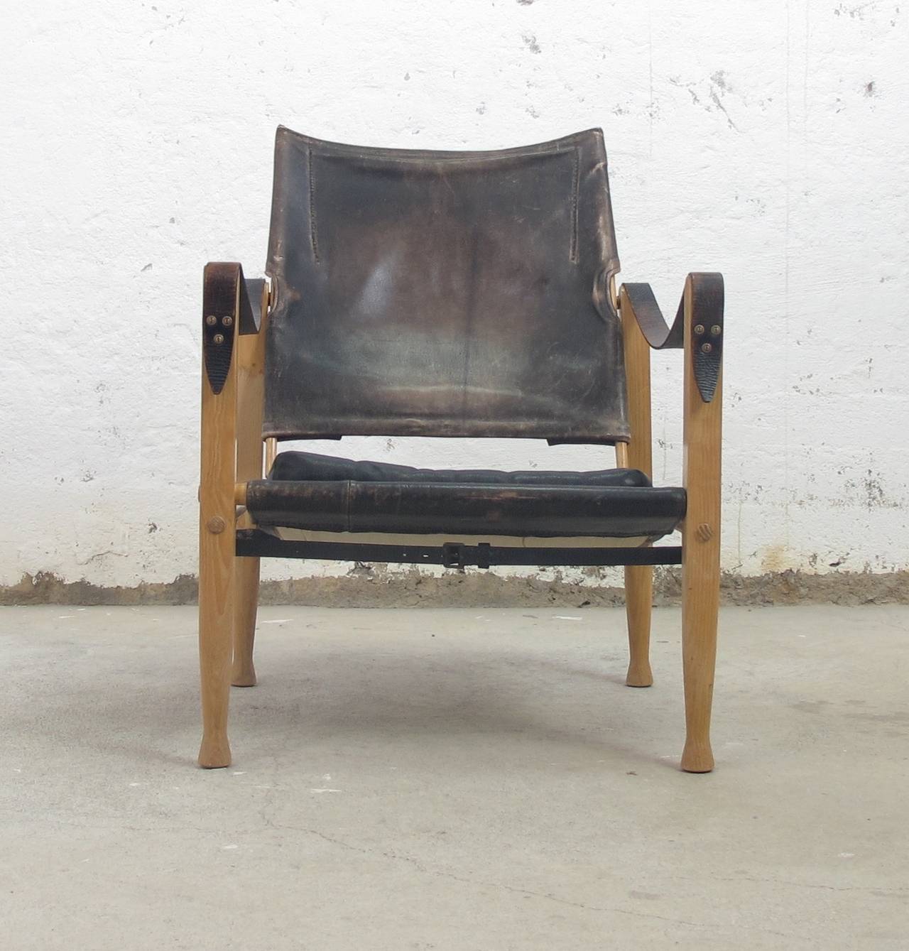 Kaare Klint Safari Chair by Rud. Rasmussen In Good Condition In Stockholm, SE