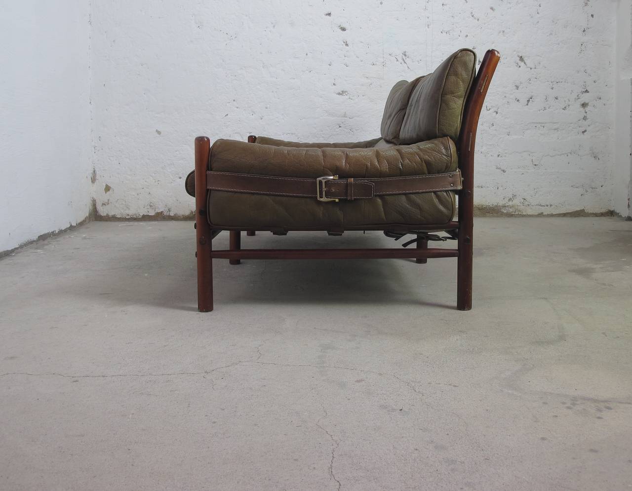 Swedish Arne Norell Kontiki Leather Sofa