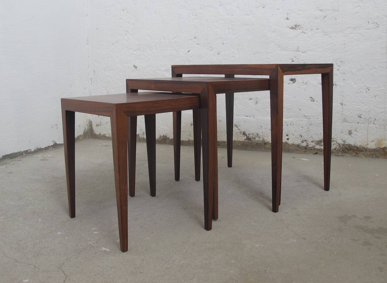 Scandinavian Modern Severin Hansen Nesting Rosewood Tables For Sale