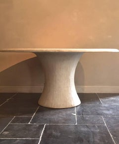 Table ovale Su en marbre pétrifié