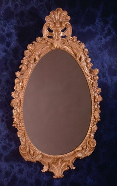 George II Giltwood Oval Mirror
