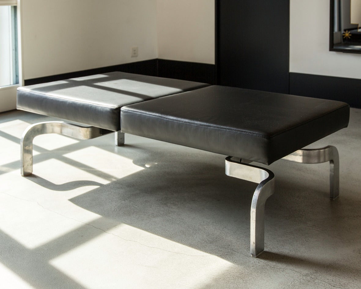 Bench designed by Marcel Blondel for the international airport of Geneva, Switzerland.