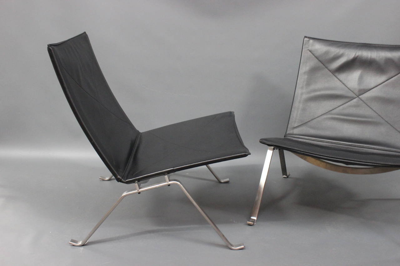 Brushed PK22 Lounge Chairs by Poul Kjærholm Made by Fritz Hansen