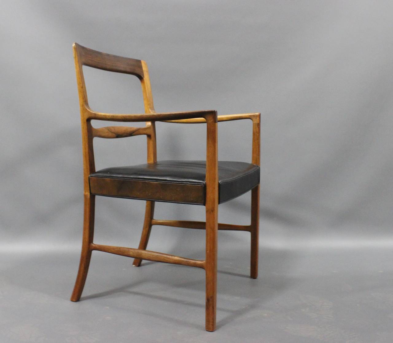 Leather Ole Wanscher Armchair, c. 1954 - 1969 in Rosewood