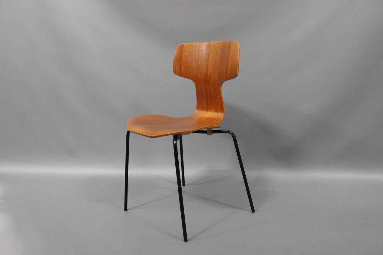 Dining Chairs, Model 3103, in Teak by Arne Jacobsen and Fritz Hansen, 1970s In Good Condition In Lejre, DK