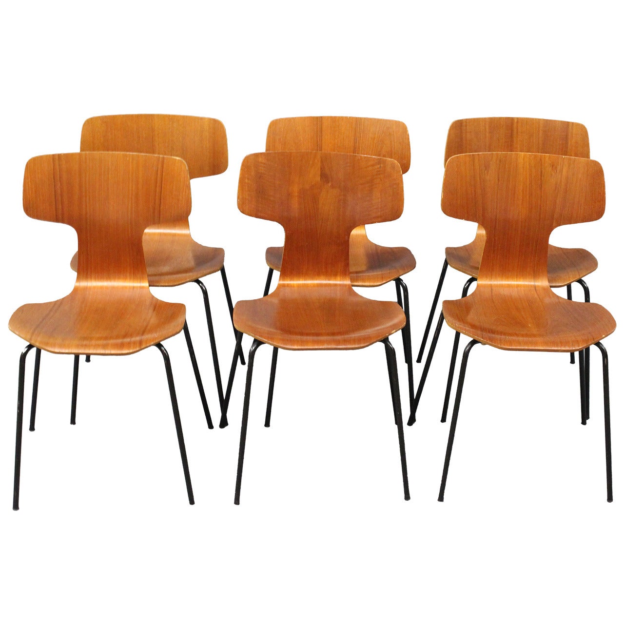 Dining Chairs, Model 3103, in Teak by Arne Jacobsen and Fritz Hansen, 1970s