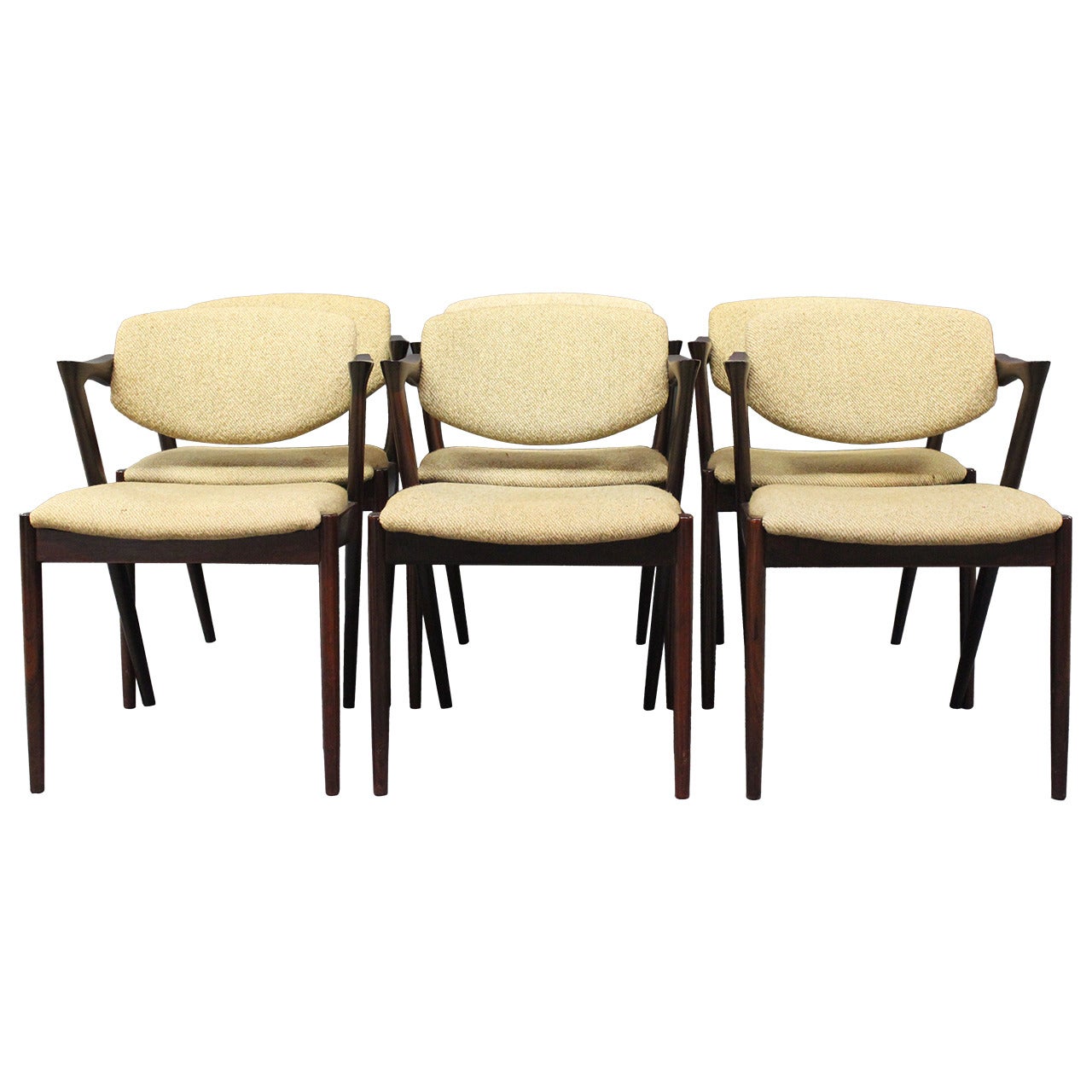 Kai Kristiansen Six Dining Chairs Model 42, 1960s