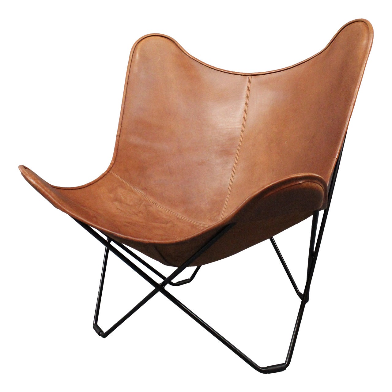 Leather "Butterfly" Chair Designed by Jorge Ferrari-Hardoy, 1938