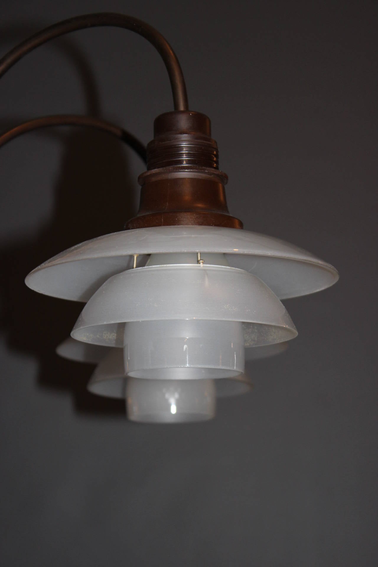 Mid-Century Modern PH Bombardement Five-Light Chandelier Designed by Poul Henningsen, c. 1930