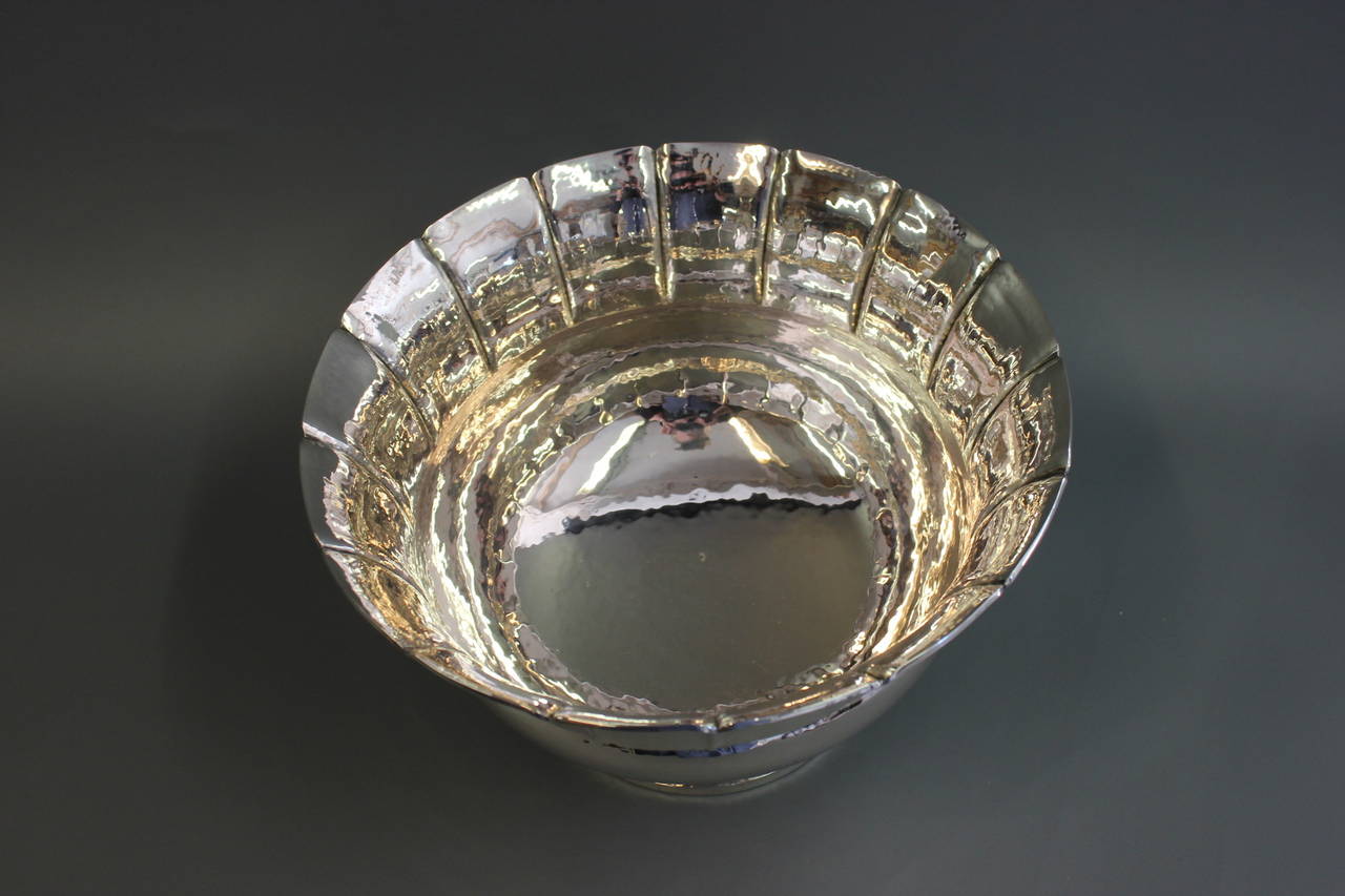 Danish Silver Bowl Signed Michelsen and Monogram of Three Tower, circa 1918 In Good Condition In Lejre, DK