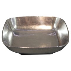 Unique Square Silver Bowl by AO, Ringby 925s, circa 1940-1960