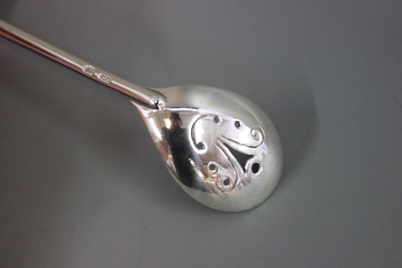 Silver Ice Bowl with Spoon, Stamped 835s, c. 1940 2