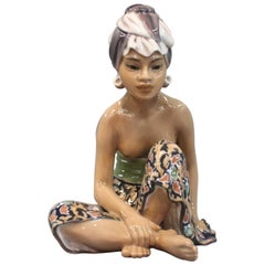 Oriental Porcelain Figurine, Bali Woman, No 1136 by Dahl Jensen
