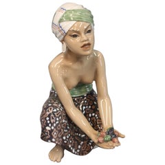 Oriental Porcelain Figurine, Fruit Woman, No 1238 by Dahl Jensen