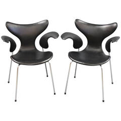 Armchairs by Arne Jacobsen Model 3108, "The Seagull, " c. 1980s