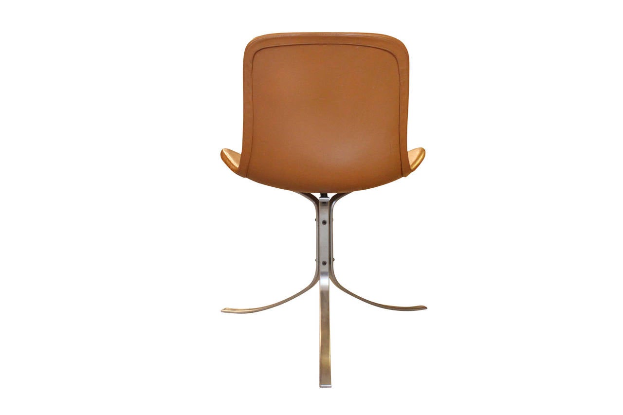 Patent Leather Poul Kjærholm PK9 Chairs Manufactured by Fritz Hansen 1981