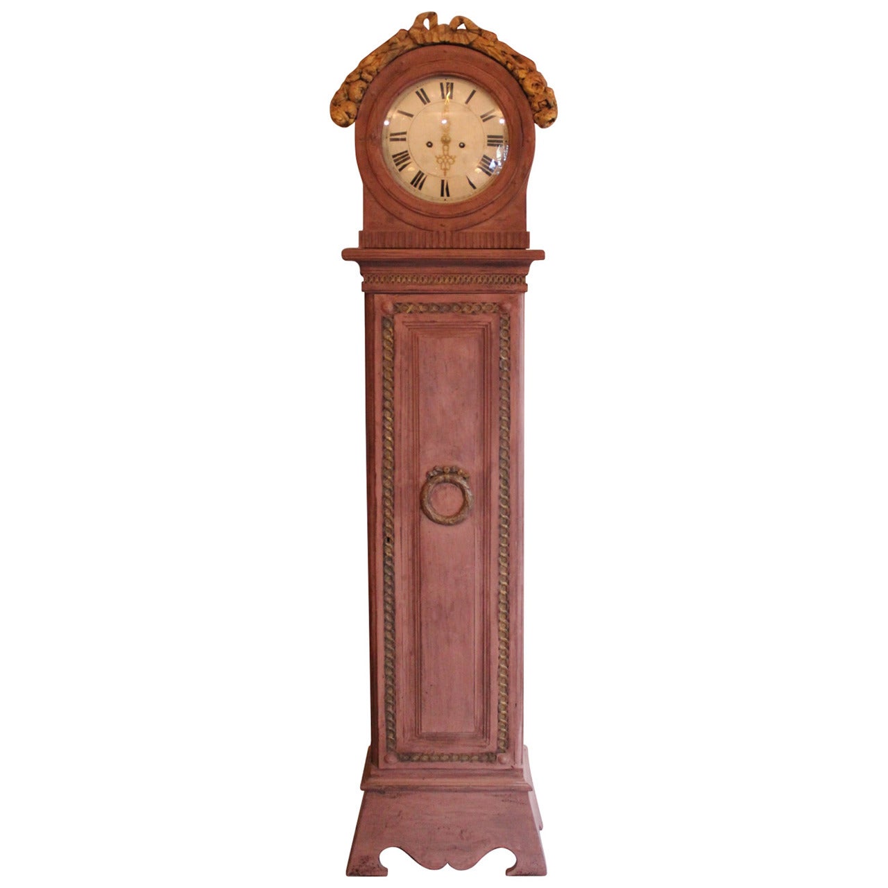 Antique Gustavian Painted Longcase Clock from Denmark, Circa 1780s For Sale