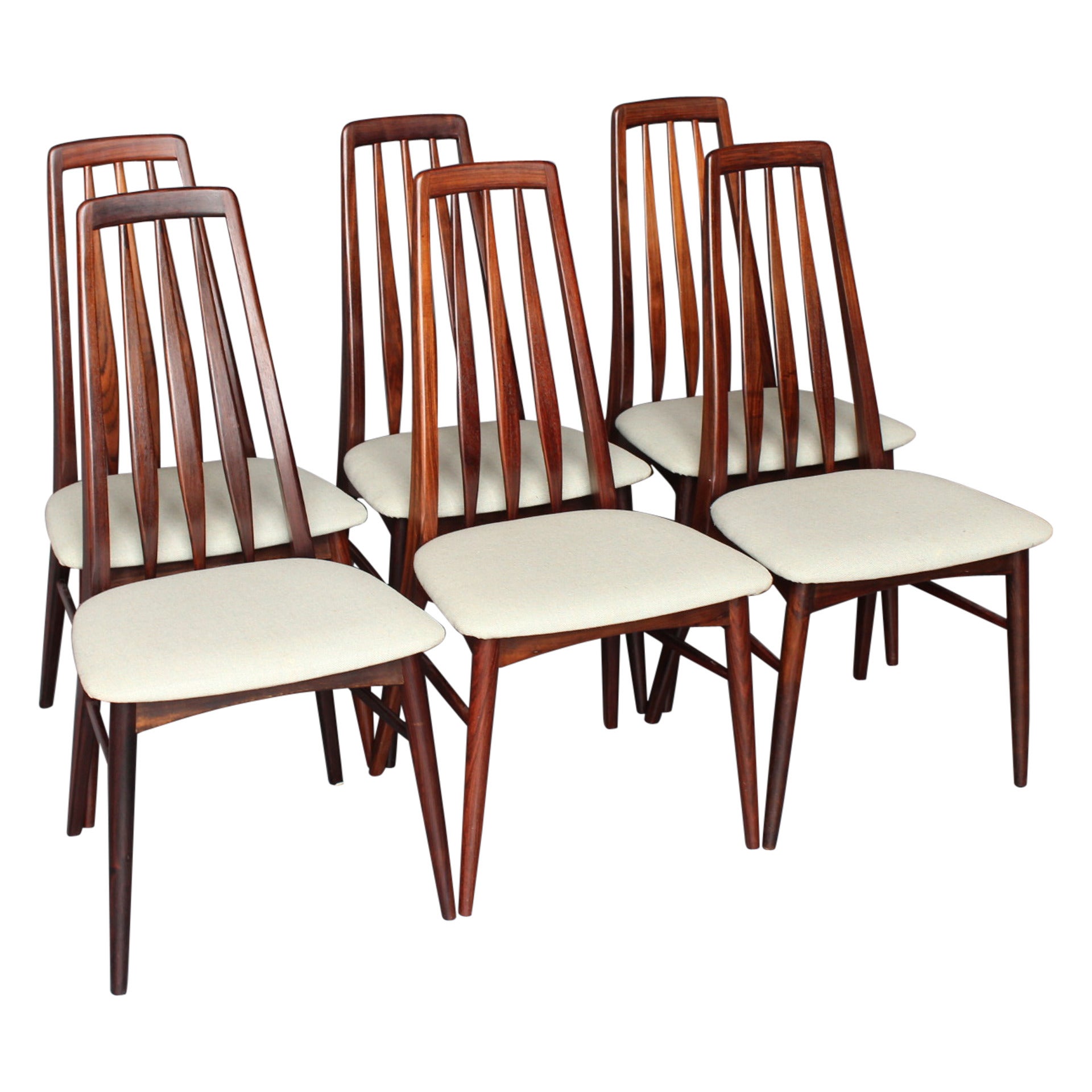 Set of Six, Model Eva, Dining Chairs by Niels Kofoed, 1964