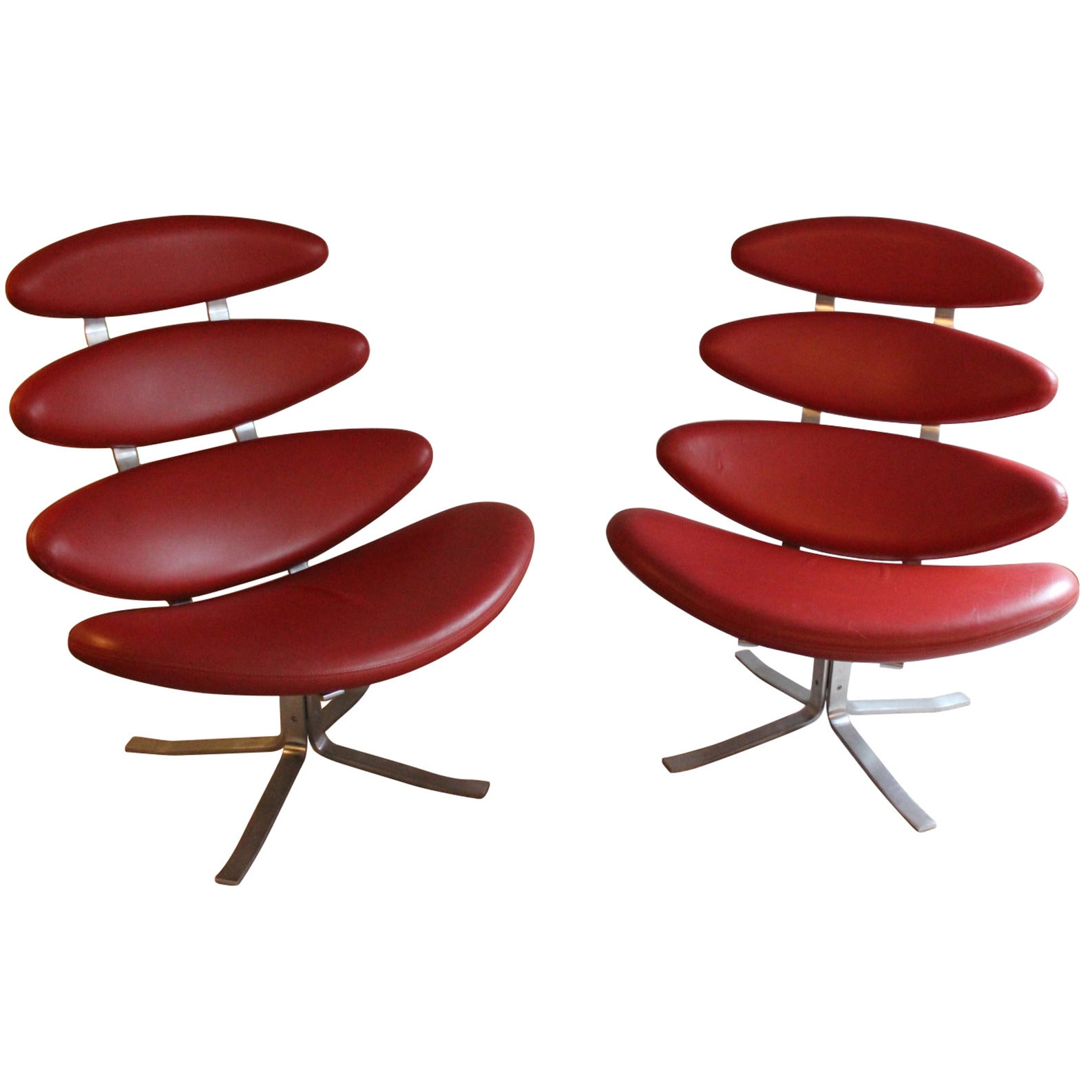 A pair of Easy Chairs, Model EJ 5 "Corona" Design by Poul M. Volther