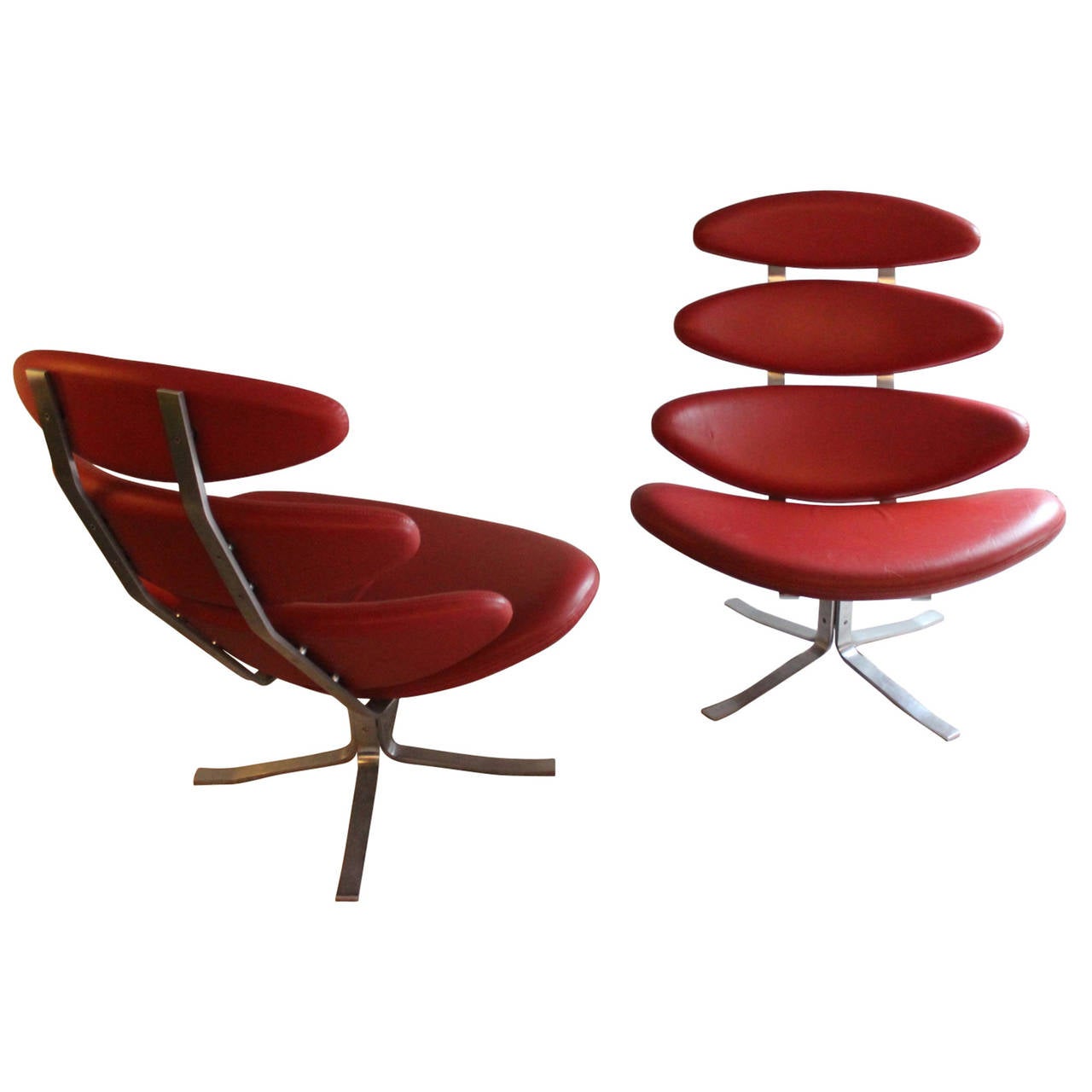 A pair of easy chairs by Poul M. Volther chairs 