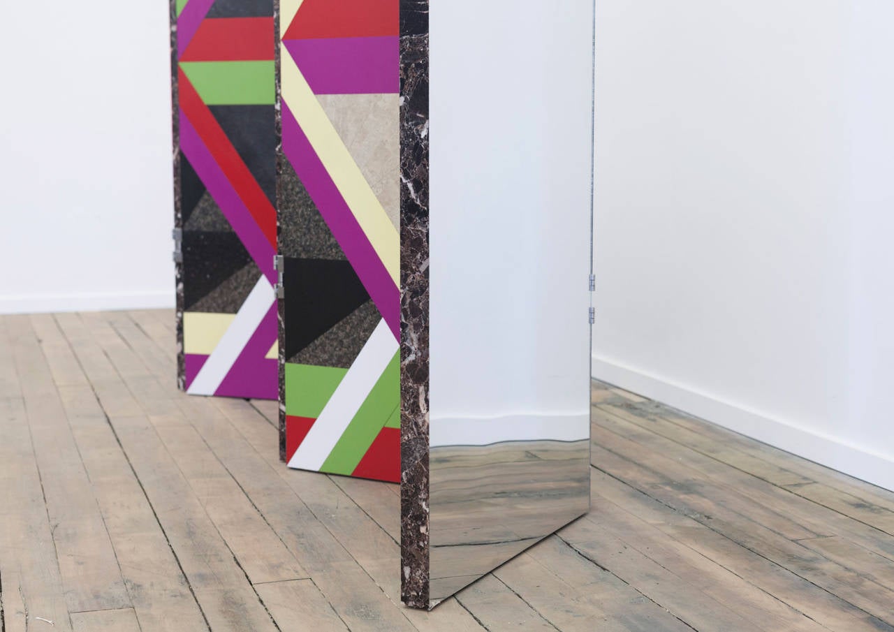 Appliqué Folding Screen from Graphic Utopia Series by Jojo Chuang For Sale