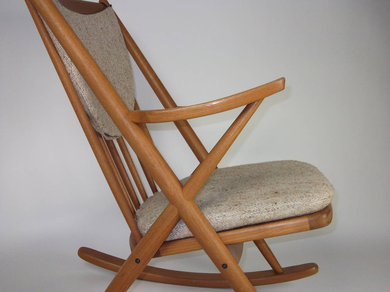 Danish Mid-Century Teak Rocking Chair Designed by Frank Reenskaug for Brahmin, Denmark