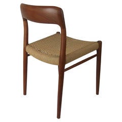 Vintage Danish Teak J.L Moller Chair, Model #75